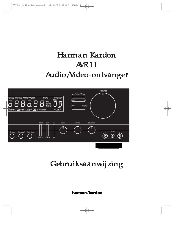 Harman Kardon Avr 171s User Manual
